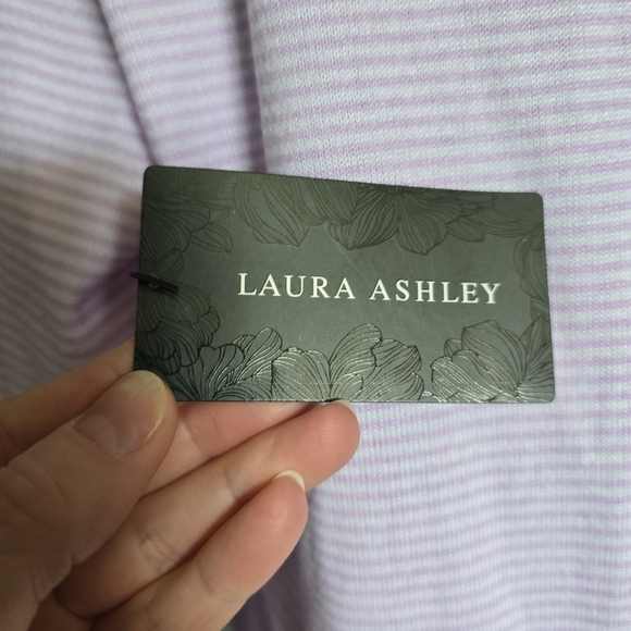 NWT Laura Ashley Lilac Stripe Long Sleeve Top - Medium - Picture 3 of 8